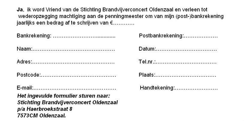 Word vriend van de Stichting Brandvijverconcert